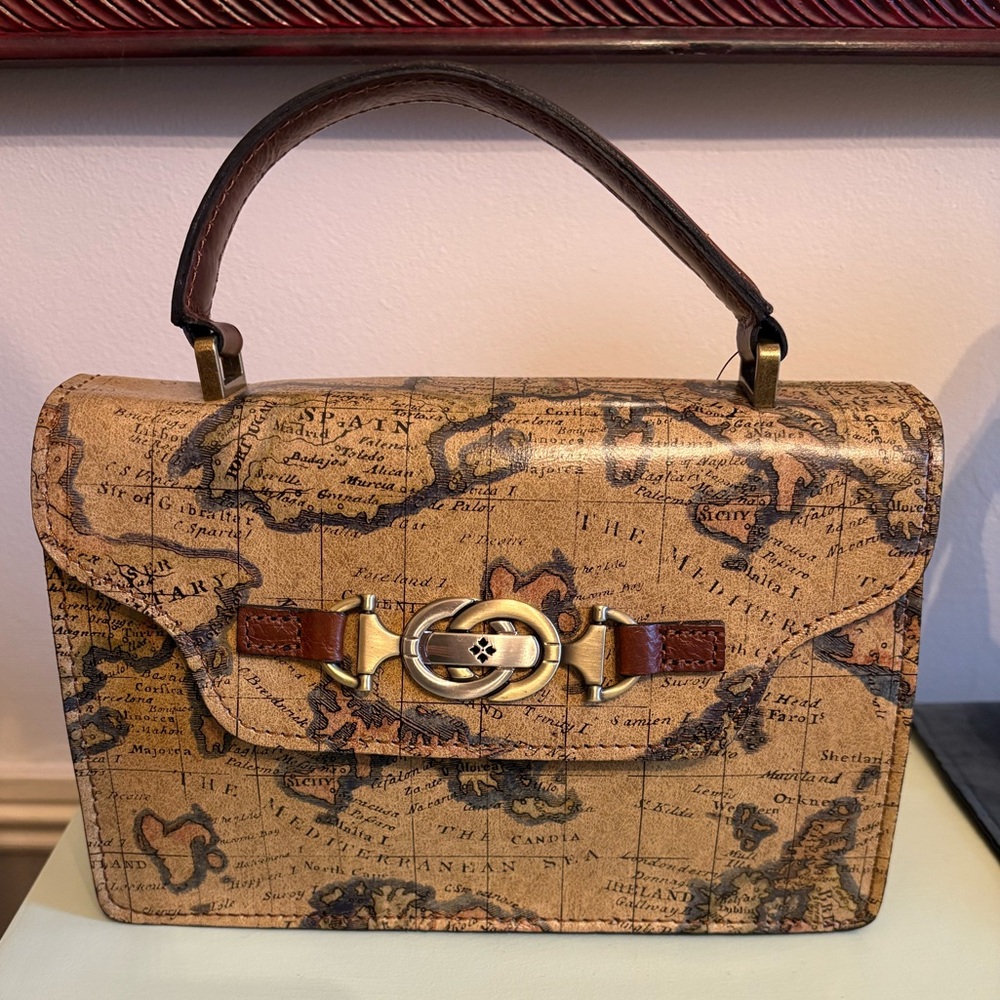 Vintage Map Print Handbag Patricia Nash